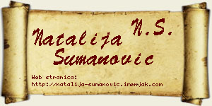 Natalija Šumanović vizit kartica